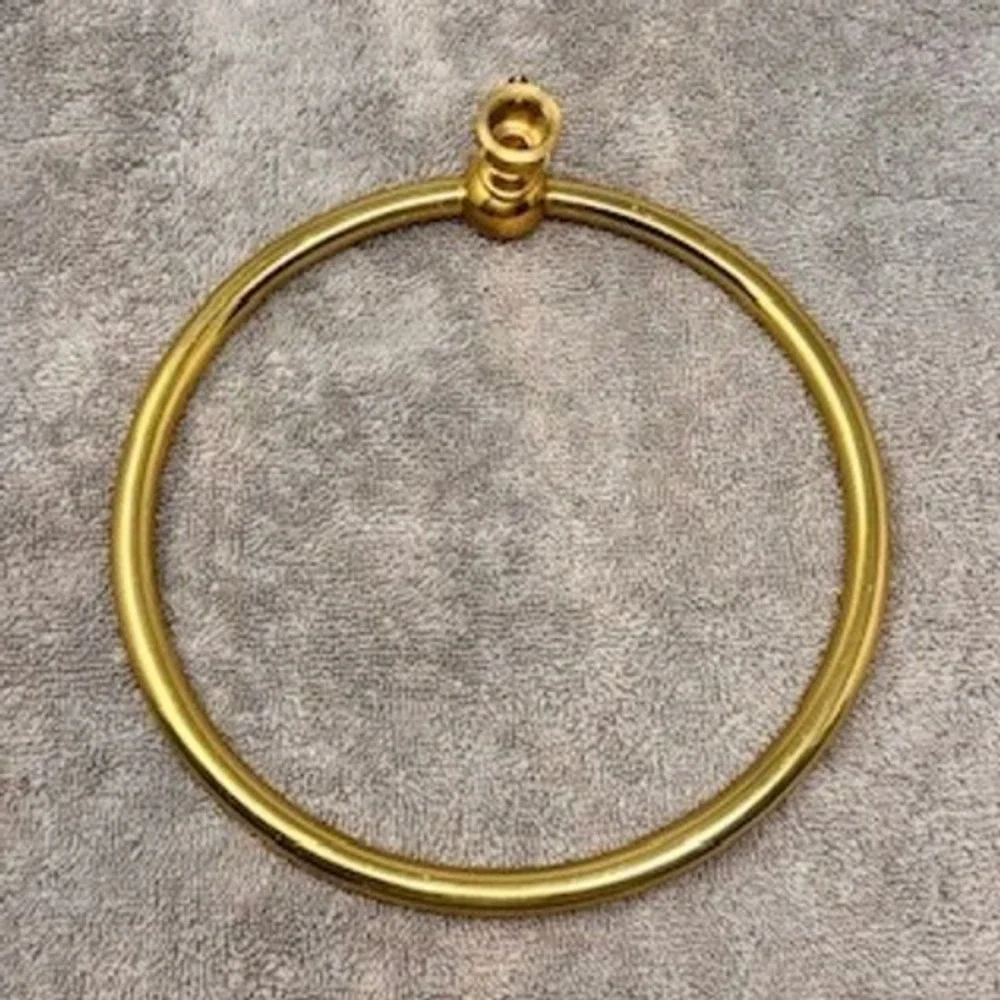 Vintage Brass Towel Ring Round Bathroom Wall Mount Holder Gold Tone Traditional